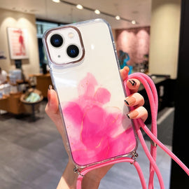 Gold Halo Marble Pattern Lanyard Phone Case, For iPhone 14, For iPhone 14 Plus, For iPhone 14 Pro, For iPhone 14 Pro Max, For iPhone 13, For iPhone 13 Pro, For iPhone 13 Pro Max, For iPhone 12, For iPhone 12 Pro, For iPhone 12 Pro Max, For iPhone 11   ...