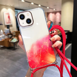 Gold Halo Marble Pattern Lanyard Phone Case, For iPhone 14, For iPhone 14 Plus, For iPhone 14 Pro, For iPhone 14 Pro Max, For iPhone 13, For iPhone 13 Pro, For iPhone 13 Pro Max, For iPhone 12, For iPhone 12 Pro, For iPhone 12 Pro Max, For iPhone 11   ...