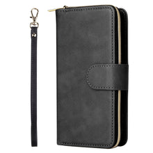 Load image into Gallery viewer, 9 Card Slots Zipper Wallet Bag Leather Phone Case, For iPhone 14, For iPhone 14 Plus, For iPhone 14 Pro, For iPhone 14 Pro Max