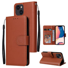 Load image into Gallery viewer, Multifunctional Horizontal Flip Leather Case with Three Card Slot, For iPhone 14, For iPhone 14 Plus, For iPhone 14 Pro, For iPhone 14 Pro Max