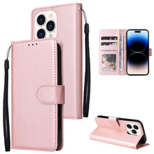 Load image into Gallery viewer, Multifunctional Horizontal Flip Leather Case with Three Card Slot, For iPhone 14, For iPhone 14 Plus, For iPhone 14 Pro, For iPhone 14 Pro Max