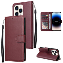 Load image into Gallery viewer, Multifunctional Horizontal Flip Leather Case with Three Card Slot, For iPhone 14, For iPhone 14 Plus, For iPhone 14 Pro, For iPhone 14 Pro Max
