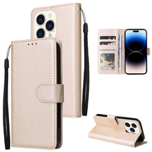 Load image into Gallery viewer, Multifunctional Horizontal Flip Leather Case with Three Card Slot, For iPhone 14, For iPhone 14 Plus, For iPhone 14 Pro, For iPhone 14 Pro Max