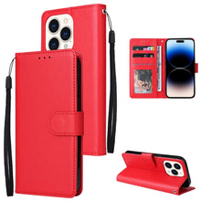 Load image into Gallery viewer, Multifunctional Horizontal Flip Leather Case with Three Card Slot, For iPhone 14, For iPhone 14 Plus, For iPhone 14 Pro, For iPhone 14 Pro Max