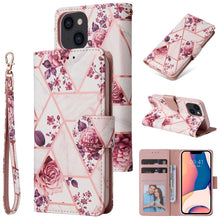 Load image into Gallery viewer, Marble Bronzing Stitching Horizontal Flip PU Leather Case, For iPhone 14, For iPhone 14 Plus, For iPhone 14 Pro, For iPhone 14 Pro Max