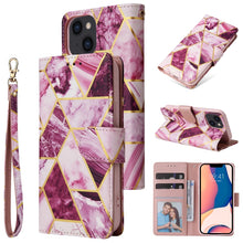 Load image into Gallery viewer, Marble Bronzing Stitching Horizontal Flip PU Leather Case, For iPhone 14, For iPhone 14 Plus, For iPhone 14 Pro, For iPhone 14 Pro Max