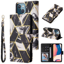 Load image into Gallery viewer, Marble Bronzing Stitching Horizontal Flip PU Leather Case, For iPhone 14, For iPhone 14 Plus, For iPhone 14 Pro, For iPhone 14 Pro Max