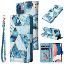 Load image into Gallery viewer, Marble Bronzing Stitching Horizontal Flip PU Leather Case, For iPhone 14, For iPhone 14 Plus, For iPhone 14 Pro, For iPhone 14 Pro Max