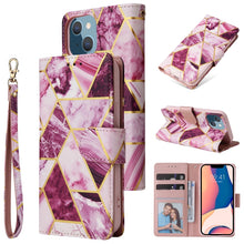 Load image into Gallery viewer, Marble Bronzing Stitching Horizontal Flip PU Leather Case, For iPhone 14, For iPhone 14 Plus, For iPhone 14 Pro, For iPhone 14 Pro Max