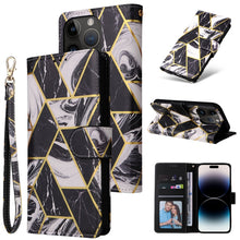 Load image into Gallery viewer, Marble Bronzing Stitching Horizontal Flip PU Leather Case, For iPhone 14, For iPhone 14 Plus, For iPhone 14 Pro, For iPhone 14 Pro Max