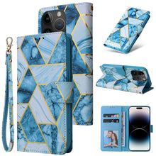 Load image into Gallery viewer, Marble Bronzing Stitching Horizontal Flip PU Leather Case, For iPhone 14, For iPhone 14 Plus, For iPhone 14 Pro, For iPhone 14 Pro Max