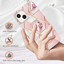 Load image into Gallery viewer, Electroplating Splicing Marble Flower Pattern TPU Shockproof Case, For iPhone 14, For iPhone 14 Plus, For iPhone 14 Pro, For iPhone 14 Pro Max