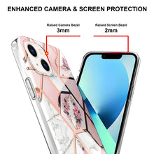 Load image into Gallery viewer, Electroplating Splicing Marble Flower Pattern TPU Shockproof Case, For iPhone 14, For iPhone 14 Plus, For iPhone 14 Pro, For iPhone 14 Pro Max