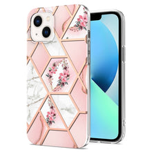 Load image into Gallery viewer, Electroplating Splicing Marble Flower Pattern TPU Shockproof Case, For iPhone 14, For iPhone 14 Plus, For iPhone 14 Pro, For iPhone 14 Pro Max