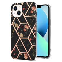 Load image into Gallery viewer, Electroplating Splicing Marble Flower Pattern TPU Shockproof Case, For iPhone 14, For iPhone 14 Plus, For iPhone 14 Pro, For iPhone 14 Pro Max