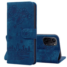 Load image into Gallery viewer, Cartoon Sakura Cat Embossed Leather Phone Case, For Xiaomi Poco F4 GT, For Xiaomi Poco M3 / Redmi 9T Global, For Xiaomi Poco X3 / X3 NFC, For Xiaomi Redmi K40 / K40 Pro, For Xiaomi Redmi Note 11 Pro 4G / 5G, For Xiaomi Poco M4 Pro 4G Global            ...