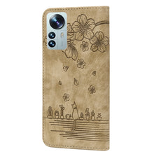 Load image into Gallery viewer, Cartoon Sakura Cat Embossed Leather Phone Case, For Xiaomi 12 / 12S / 12X, For Xiaomi Redmi Note 11 / Note 11S Global