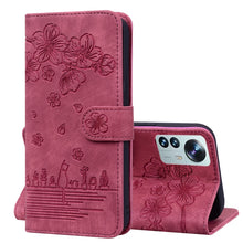 Load image into Gallery viewer, Cartoon Sakura Cat Embossed Leather Phone Case, For Xiaomi 12 / 12S / 12X, For Xiaomi Redmi Note 11 / Note 11S Global