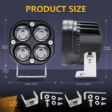 Load image into Gallery viewer, Car 3 inch 4LEDs Spotlight 20W / 2000LM / 6000K / DC9-80V, Continuous Spotlight(White Light), Continuous Spotlight(Yellow Light)
