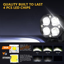 Load image into Gallery viewer, Car 3 inch 4LEDs Spotlight 20W / 2000LM / 6000K / DC9-80V, Continuous Spotlight(White Light), Continuous Spotlight(Yellow Light)