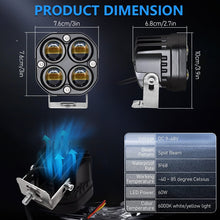 Load image into Gallery viewer, Car 3 inch Continuous Two-color Spotlight 20W / 2000LM / DC9-30V, Two-color Spotlight