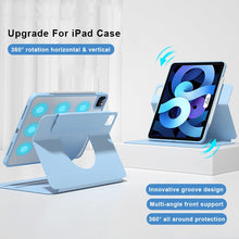 Load image into Gallery viewer, Front Stand Rotating Clear Back Smart Leather Tablet Case, For iPad mini 6 / mini 2024, For iPad 10.2 2019 / 2020 / 2021, For iPad Air 2022 / 2020 10.9, For iPad Pro 11 2018 / 2020 / 2021
