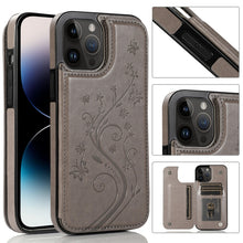 Load image into Gallery viewer, Butterflies Flowers Double Buckle Case, For iPhone 14 Pro Max, For iPhone 14 Pro, For iPhone 14, For iPhone 14 Plus