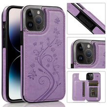 Load image into Gallery viewer, Butterflies Flowers Double Buckle Case, For iPhone 14 Pro Max, For iPhone 14 Pro, For iPhone 14, For iPhone 14 Plus