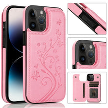 Load image into Gallery viewer, Butterflies Flowers Double Buckle Case, For iPhone 14 Pro Max, For iPhone 14 Pro, For iPhone 14, For iPhone 14 Plus