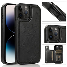 Load image into Gallery viewer, Butterflies Flowers Double Buckle Case, For iPhone 14 Pro Max, For iPhone 14 Pro, For iPhone 14, For iPhone 14 Plus