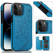 Load image into Gallery viewer, Butterflies Flowers Double Buckle Case, For iPhone 14 Pro Max, For iPhone 14 Pro, For iPhone 14, For iPhone 14 Plus