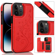 Load image into Gallery viewer, Butterflies Flowers Double Buckle Case, For iPhone 14 Pro Max, For iPhone 14 Pro, For iPhone 14, For iPhone 14 Plus