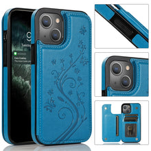 Load image into Gallery viewer, Butterflies Flowers Double Buckle Case, For iPhone 14 Pro Max, For iPhone 14 Pro, For iPhone 14, For iPhone 14 Plus