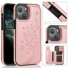 Load image into Gallery viewer, Butterflies Flowers Double Buckle Case, For iPhone 14 Pro Max, For iPhone 14 Pro, For iPhone 14, For iPhone 14 Plus