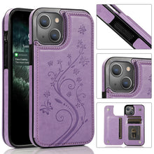 Load image into Gallery viewer, Butterflies Flowers Double Buckle Case, For iPhone 14 Pro Max, For iPhone 14 Pro, For iPhone 14, For iPhone 14 Plus