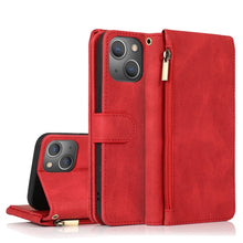 Load image into Gallery viewer, Zipper Wallet Bag Leather Case, For iPhone 14 Pro Max, For iPhone 14 Pro, For iPhone 14, For iPhone 14 Plus