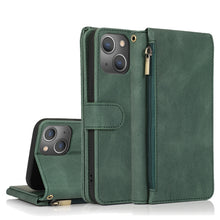 Load image into Gallery viewer, Zipper Wallet Bag Leather Case, For iPhone 14 Pro Max, For iPhone 14 Pro, For iPhone 14, For iPhone 14 Plus