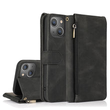 Load image into Gallery viewer, Zipper Wallet Bag Leather Case, For iPhone 14 Pro Max, For iPhone 14 Pro, For iPhone 14, For iPhone 14 Plus