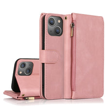 Load image into Gallery viewer, Zipper Wallet Bag Leather Case, For iPhone 14 Pro Max, For iPhone 14 Pro, For iPhone 14, For iPhone 14 Plus