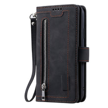 Load image into Gallery viewer, 9 Card Slots Zipper Bag Leather Case, For iPhone 14 Pro Max, For iPhone 14 Pro, For iPhone 14, For iPhone 14 Plus