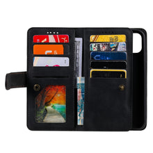 Load image into Gallery viewer, 9 Card Slots Zipper Bag Leather Case, For iPhone 14 Pro Max, For iPhone 14 Pro, For iPhone 14, For iPhone 14 Plus