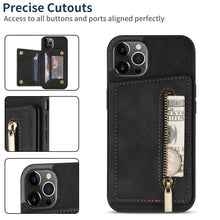 Load image into Gallery viewer, Zipper Card Holder Phone Case, For iPhone 14 Pro Max, For iPhone 14 Pro, For iPhone 14, For iPhone 14 Plus