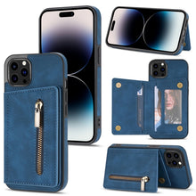 Load image into Gallery viewer, Zipper Card Holder Phone Case, For iPhone 14 Pro Max, For iPhone 14 Pro, For iPhone 14, For iPhone 14 Plus