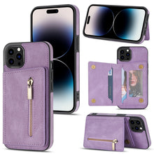 Load image into Gallery viewer, Zipper Card Holder Phone Case, For iPhone 14 Pro Max, For iPhone 14 Pro, For iPhone 14, For iPhone 14 Plus
