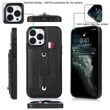 Load image into Gallery viewer, Wristband Kickstand Wallet Leather Phone Case, For iPhone 14 Pro Max, For iPhone 14 Pro, For iPhone 14, For iPhone 14 Plus