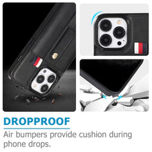 Load image into Gallery viewer, Wristband Kickstand Wallet Leather Phone Case, For iPhone 14 Pro Max, For iPhone 14 Pro, For iPhone 14, For iPhone 14 Plus