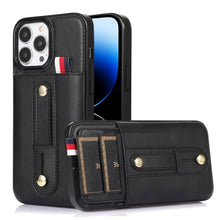 Load image into Gallery viewer, Wristband Kickstand Wallet Leather Phone Case, For iPhone 14 Pro Max, For iPhone 14 Pro, For iPhone 14, For iPhone 14 Plus