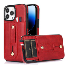 Load image into Gallery viewer, Wristband Kickstand Wallet Leather Phone Case, For iPhone 14 Pro Max, For iPhone 14 Pro, For iPhone 14, For iPhone 14 Plus