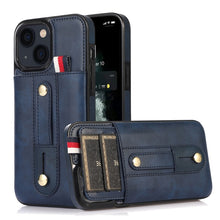 Load image into Gallery viewer, Wristband Kickstand Wallet Leather Phone Case, For iPhone 14 Pro Max, For iPhone 14 Pro, For iPhone 14, For iPhone 14 Plus