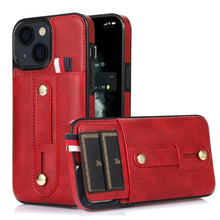 Load image into Gallery viewer, Wristband Kickstand Wallet Leather Phone Case, For iPhone 14 Pro Max, For iPhone 14 Pro, For iPhone 14, For iPhone 14 Plus